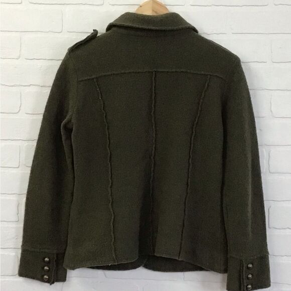 KASPER Knits kaki green blazer jacket in small 100% wool - Picture 5 of 14